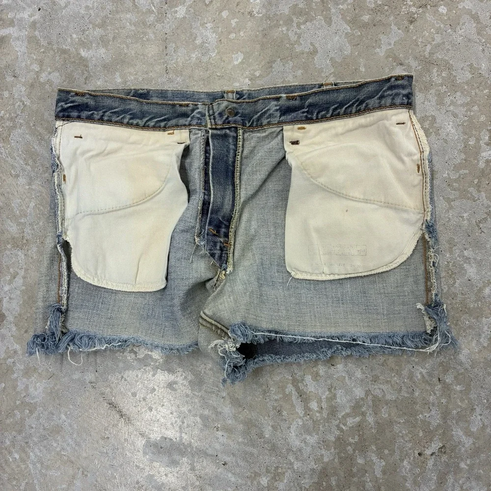 Vintage Levis Cutoff Shorts Men 33 Blue USA Orange Tab Big E Denim 3